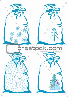 Christmas symbols on bags