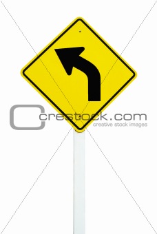left direction traffic sign isolated