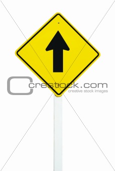go straight direction traffic sign isolated