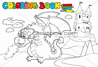 Coloring book with big dragon 3