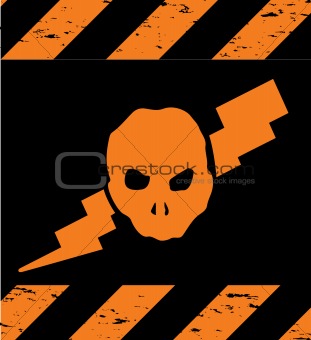 Skull Symbol orange Danger. Vector