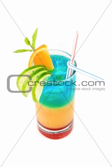 Alcoholic blue cocktail