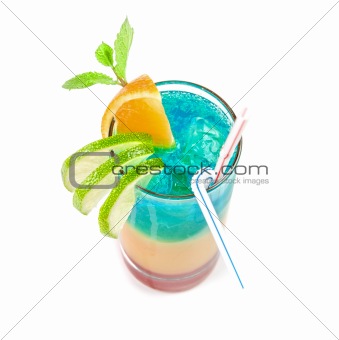 Alcoholic blue cocktail