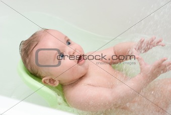 washing baby