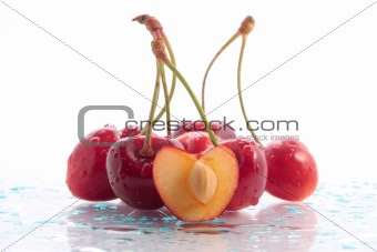 Wet cherries