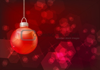Bright sparkling background with hanging ball
