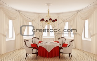 Classical interior of a dining room