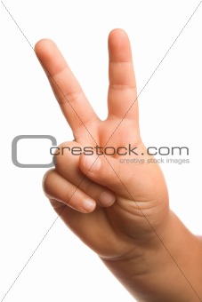 victory or peace hand gesture