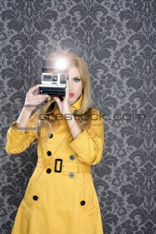 fashion photographer retro camera reporter woman