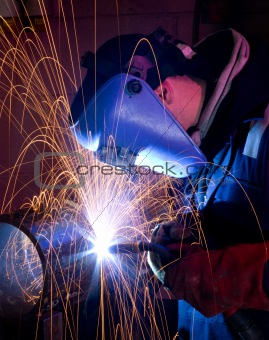 MIG welding on steel tube