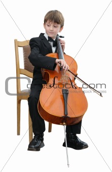 Boy playing the cello