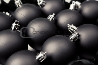 Black Christmas baubles