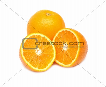 Close up of orange with another half 