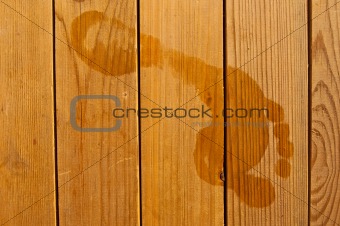 Footprints on wood
