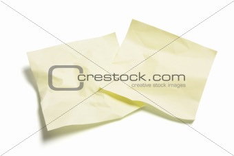 Crumpled Post It Notepad Pages