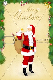 christmas card with Santa