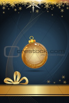 golden christmas card