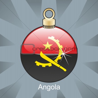 angola flag in christmas bulb shape