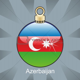 azerbaijan flag in christmas bulb shape
