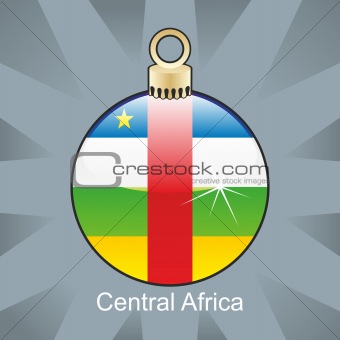 central africa flag in christmas bulb shape