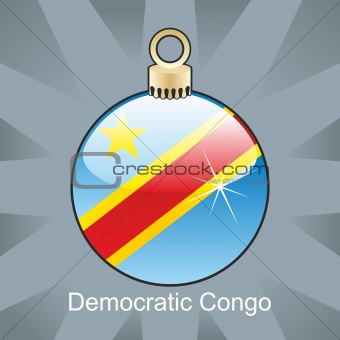 democratic congo flag in christmas bulb shape