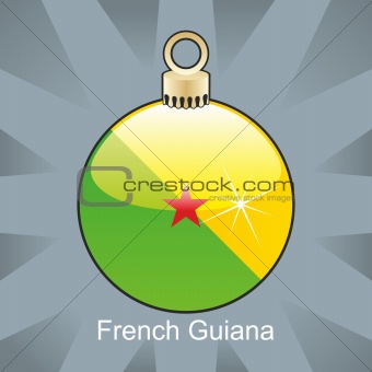 french guyana flag in christmas bulb shape
