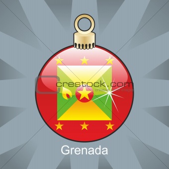 grenada flag in christmas bulb shape