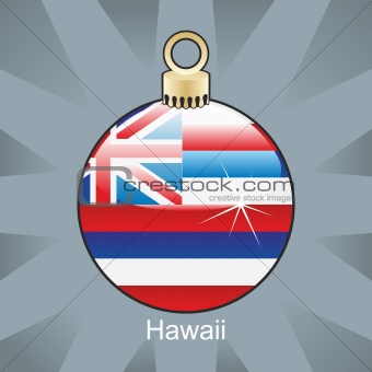 hawaii flag in christmas bulb shape