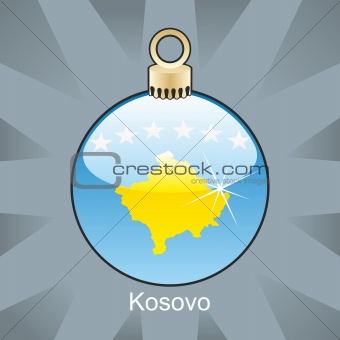 kosovo flag in christmas bulb shape