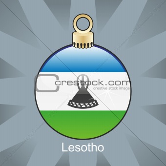 lesotho flag in christmas bulb shape
