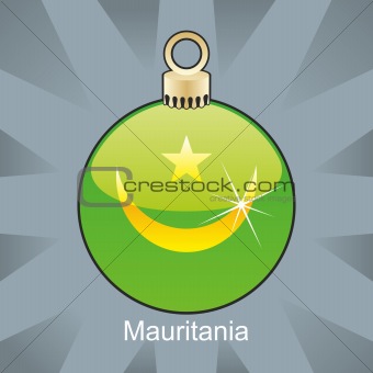 mauritania flag in christmas bulb shape