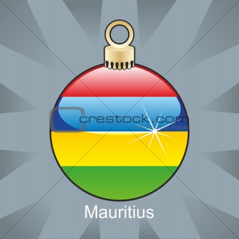 mauritius flag in christmas bulb shape