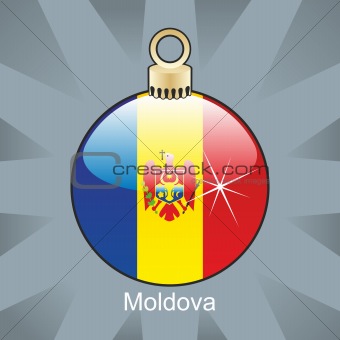 moldova flag in christmas bulb shape
