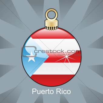 puerto rico flag in christmas bulb shape