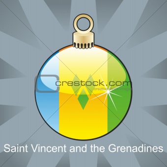 saint vincent and the grenadines flag in christmas bulb shape