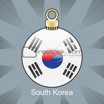 south korea flag in christmas bulb shape