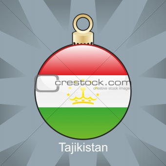 tajikistan flag in christmas bulb shape