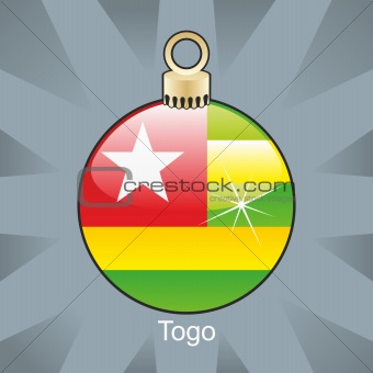 togo flag in christmas bulb shape