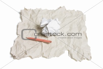 Broken Pencil and Waste Papers