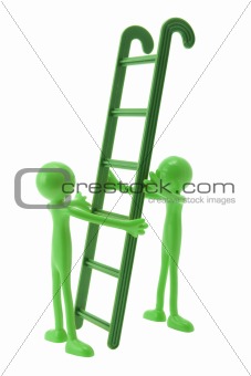 Miniature Figures and Ladder