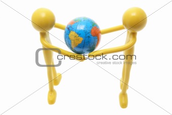 Rubber Figures with Globe