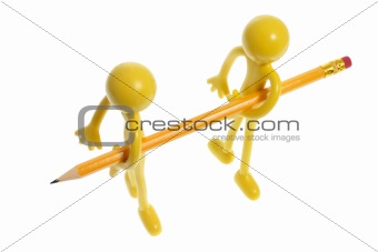 Rubber Figures Carrying Pencil