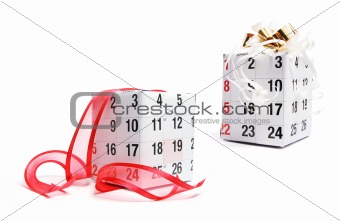 Boxes Wrapped with Calendar Page