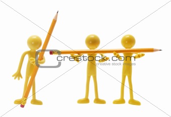 Miniature Figures with Pencils