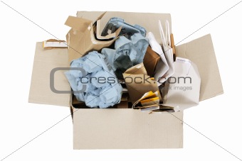Box of Paper Rubbish for Recycle