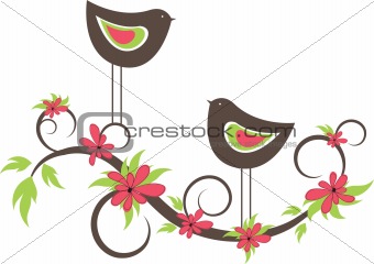 Two birds. vector illustration