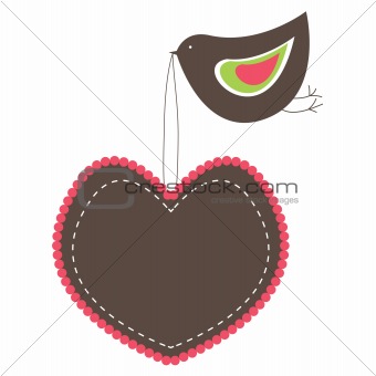 Bird with banners. vector illustration