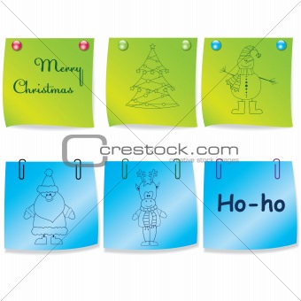 Set of colorful note paper.Vector illustration