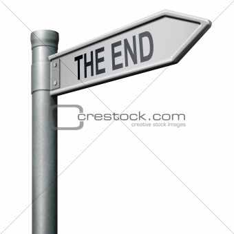 the end road sign arrow