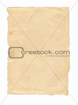 old piece of paper isolated 